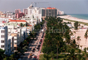 9/22/1998, Peter Andrew Bosch/Miami Herald Staff: South Beach looking north from 5th street on Ocean Drive.