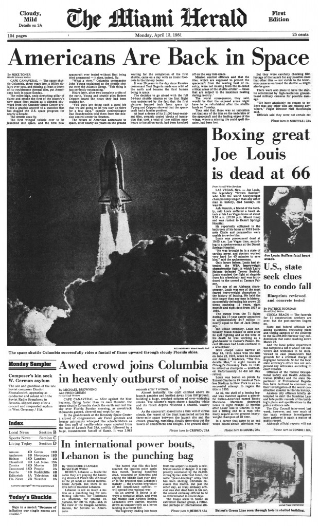 The Miami Herald Page 1A Monday, April 13, 1981 The Miami Herald